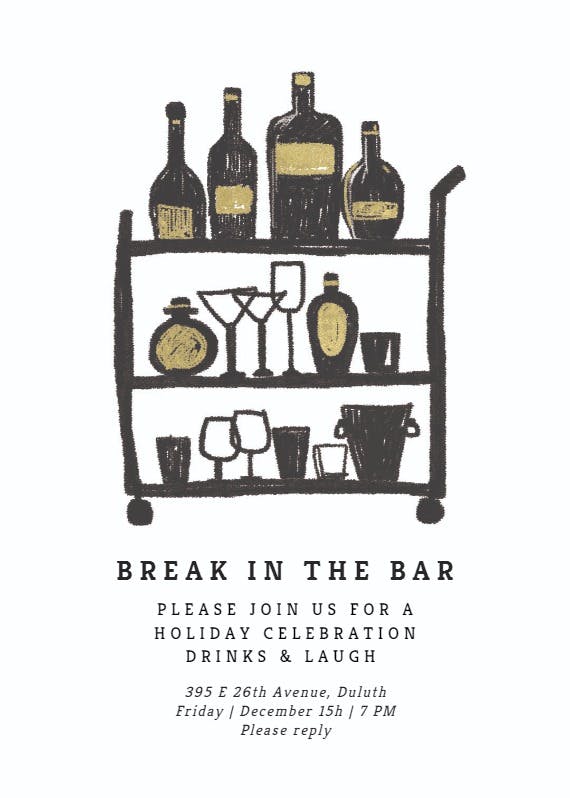 Break in the bar - christmas invitation