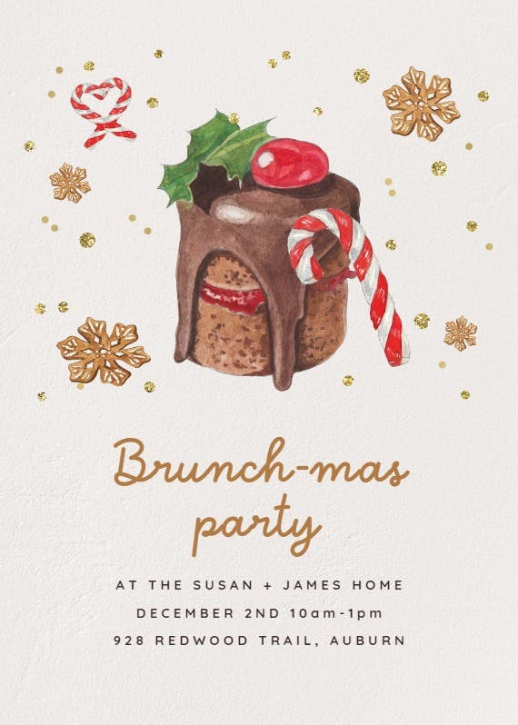Brunchmas party -  invitación de navidad