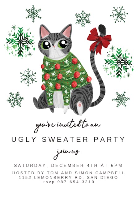 Cat Christmas - Christmas Invitation