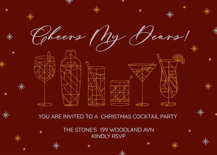 Cheer Dears - Invitación Para Fiesta Cóctel