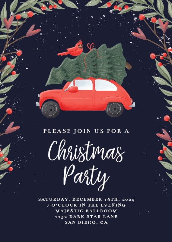 Christmas car - christmas invitation