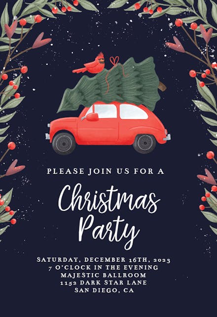 Christmas car - Christmas Invitation