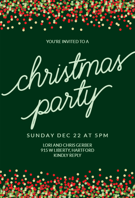 Christmas Confetti Christmas Invitation Template (Free) Greetings