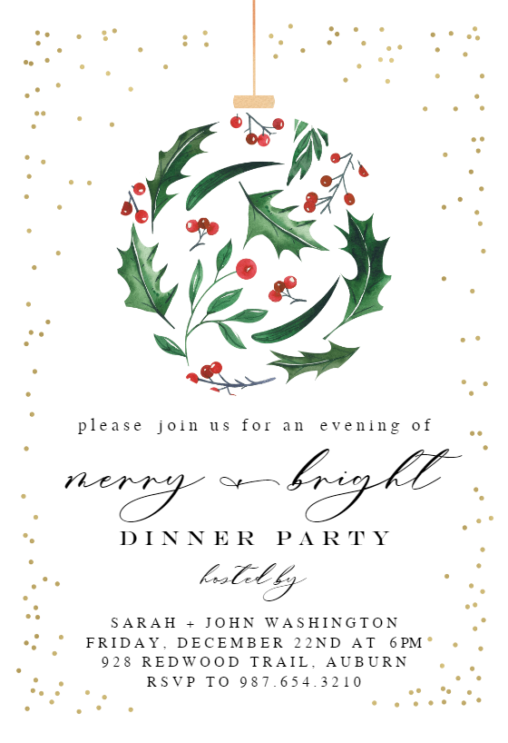 christmas dinner invitations