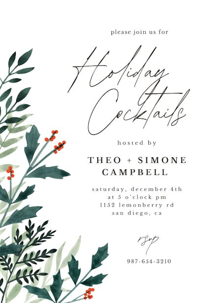 Christmas foliage - christmas invitation