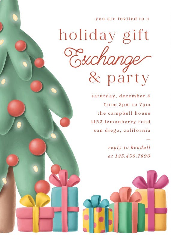 Christmas interior - printable party invitation