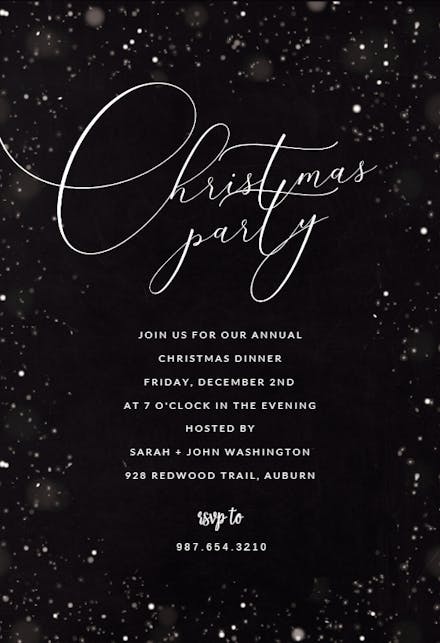Christmas party calligraphy - christmas invitation