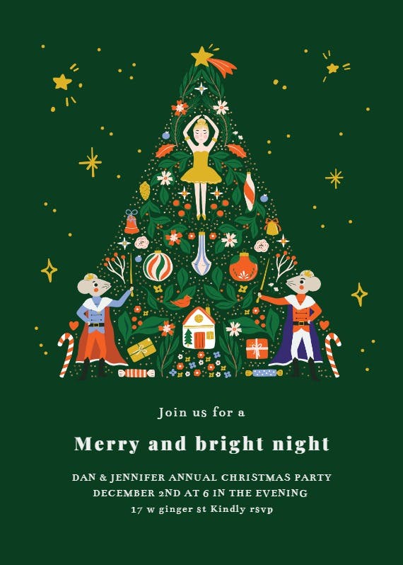 Christmas tree full - christmas invitation