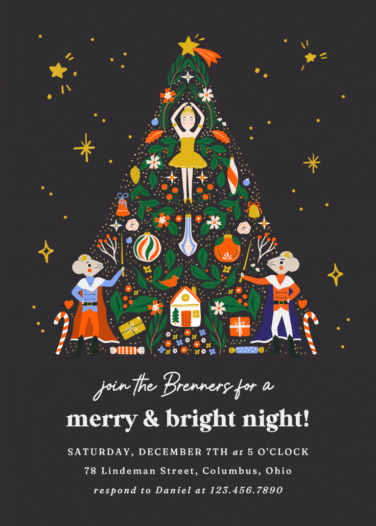 Christmas tree full - christmas invitation