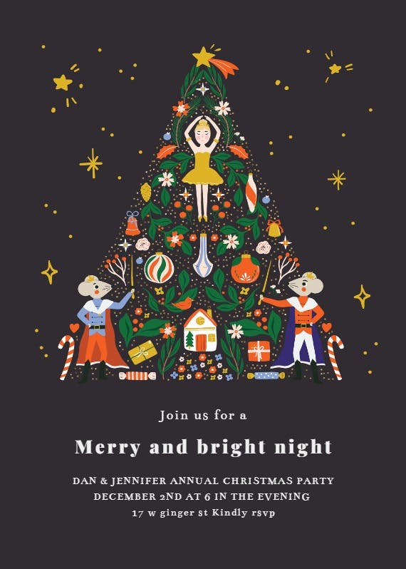 Christmas tree full - christmas invitation