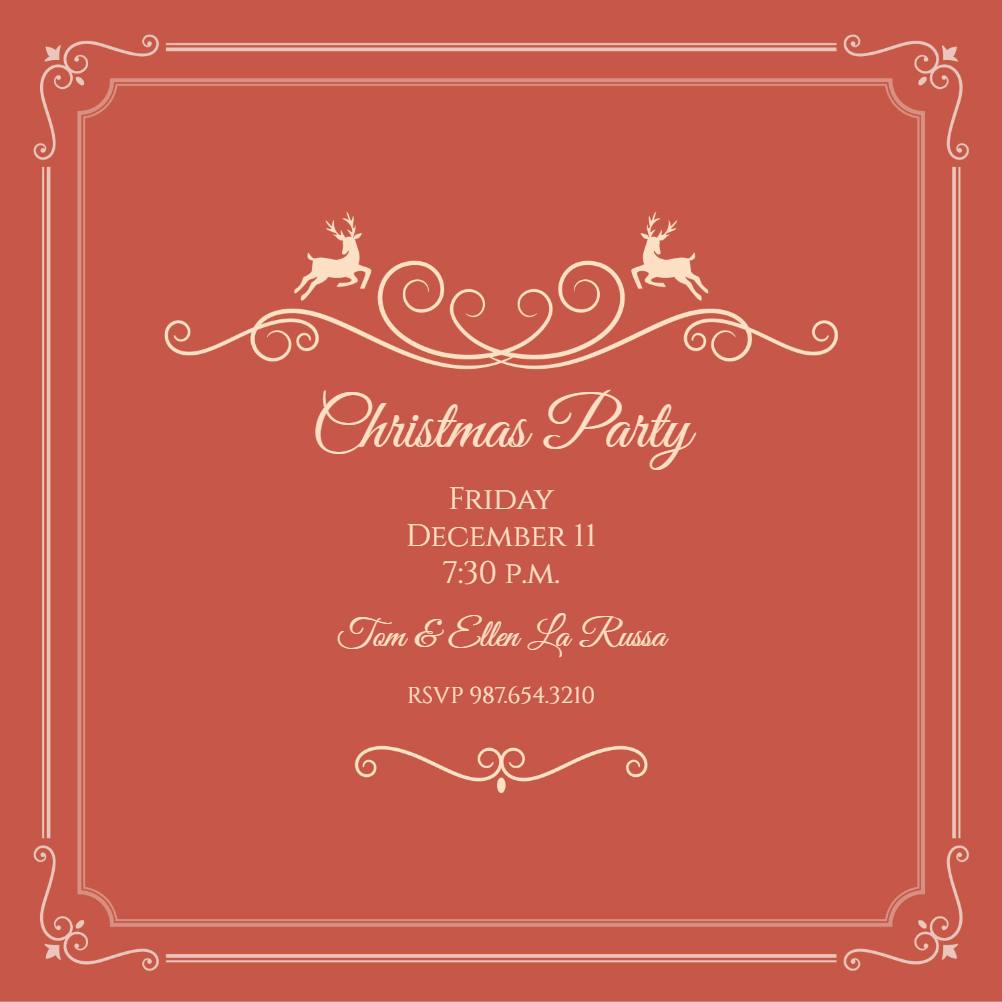 Classic swirls - christmas invitation