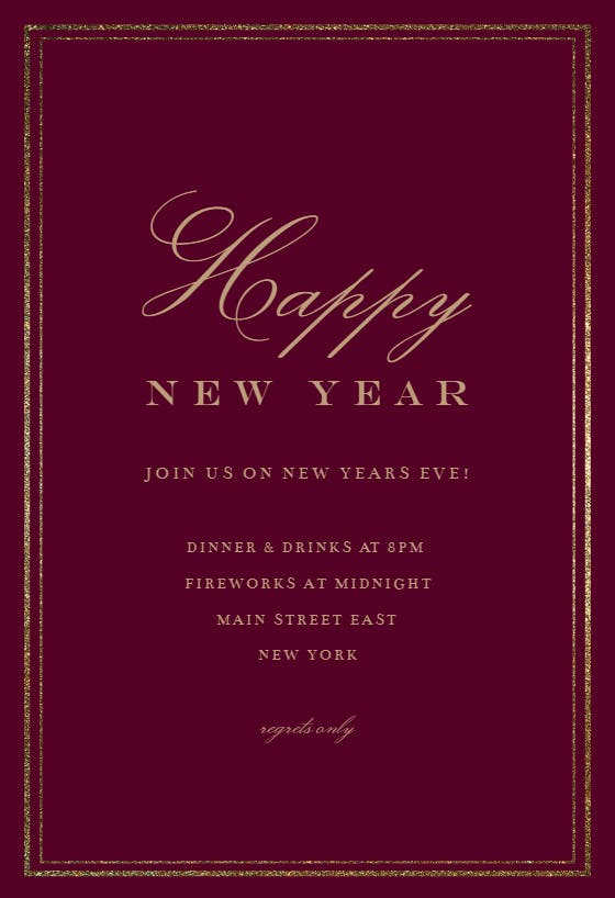Classy new year -  invitación de año nuevo