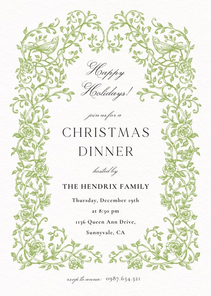 Climbing vines - invitación de navidad