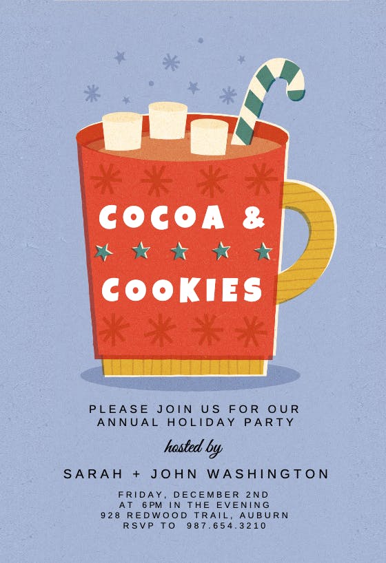 Cocoa & marshmallows - christmas invitation