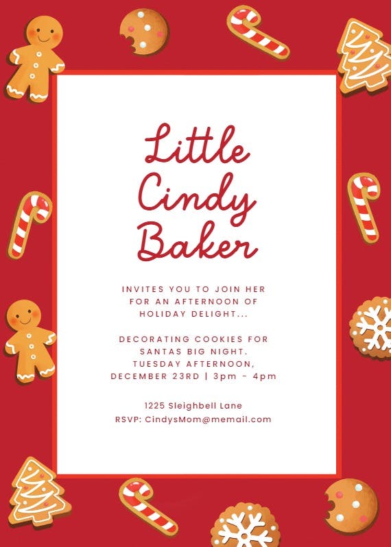 Cookie christmas - holidays invitation