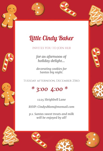 Cookie Christmas - Christmas Invitation