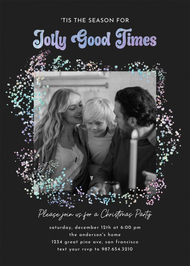 Decadent glitz photo - christmas invitation