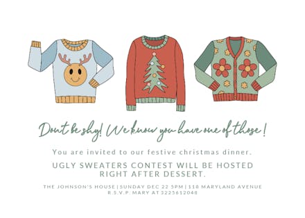 Dont be shy - Christmas Invitation