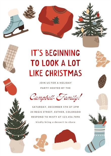 Doodle christmas - christmas invitation