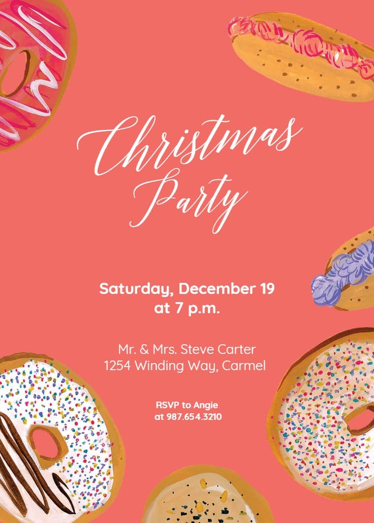 Doughnuts - christmas invitation