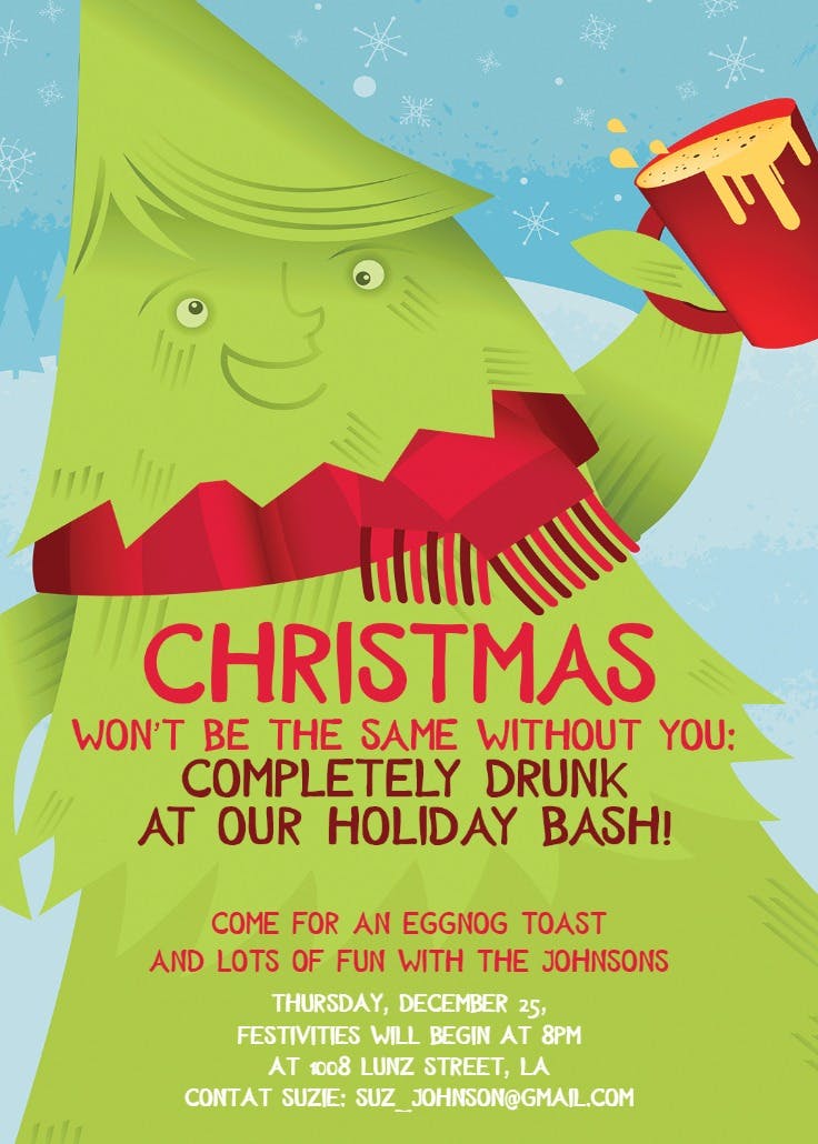 Drunken christmas fun - christmas invitation