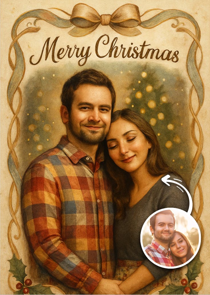 Elegant festive ribbon - invitación de navidad