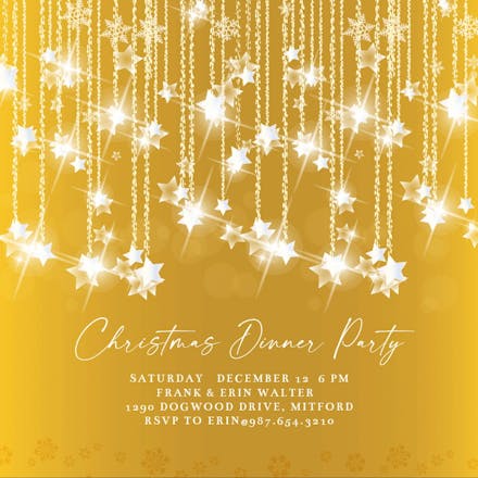 Falling stars - christmas invitation