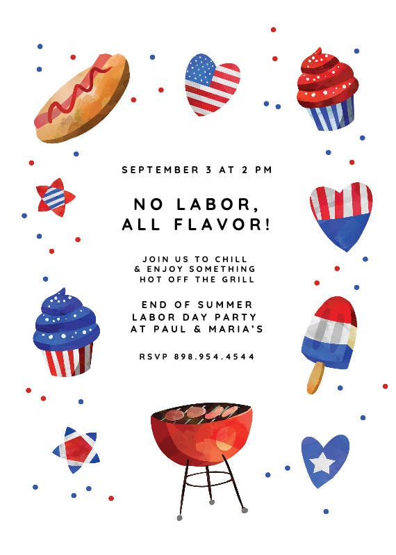 Festive flavors - labor day invitation