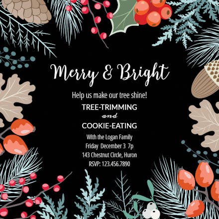 Festive Floral - Christmas Invitation