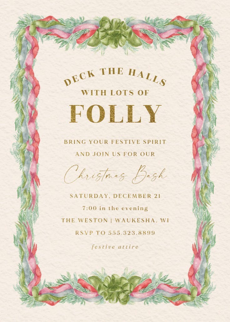 Festive folly - christmas invitation