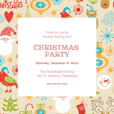 Ho Ho Ho Holiday - Christmas Invitation Template (Free) | Greetings Island