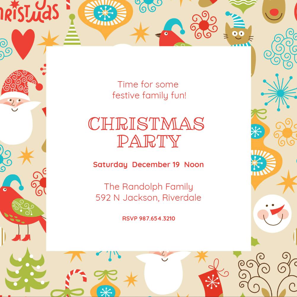 Festive frame - christmas invitation