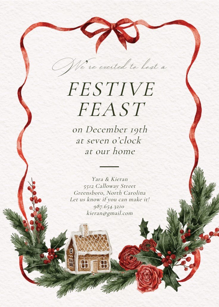 Festive frills - invitación para día festivo