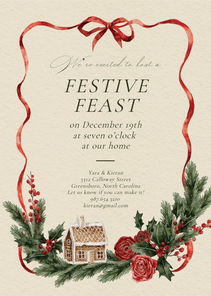 Festive frills - christmas invitation