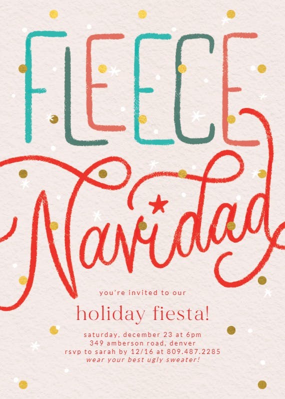 Fleece navidad - christmas invitation