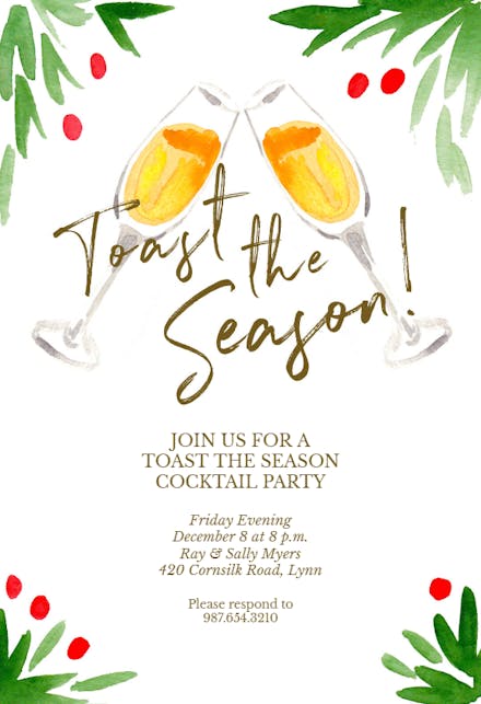 Fluted Flourish - Christmas Invitation