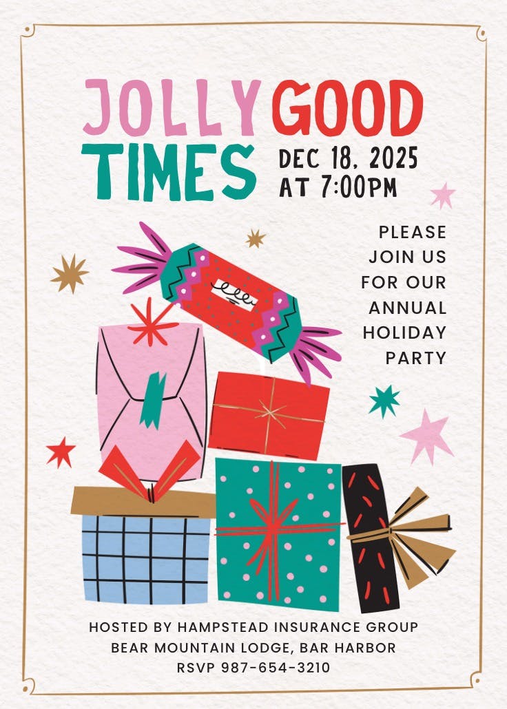 Jolly good times - christmas invitation