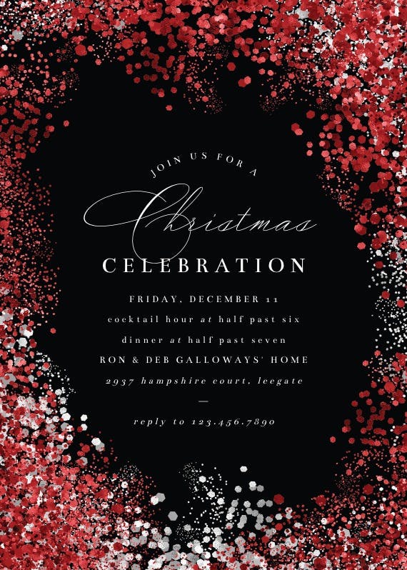 Glitter christmas - party invitation