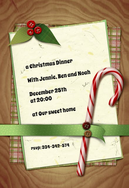 Hand Crafted - Christmas Invitation