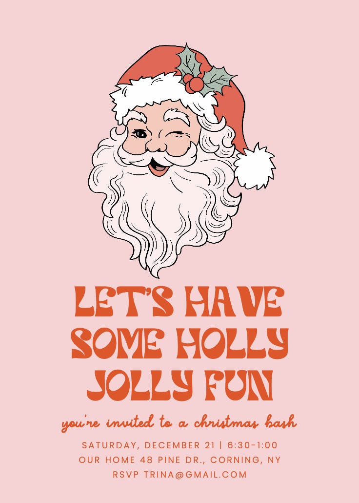 Happy santa - holidays invitation