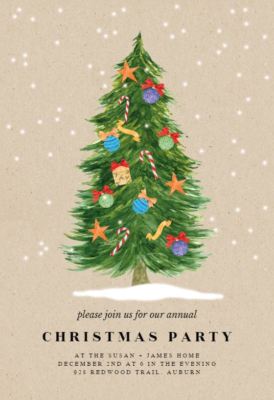 Happy tree - christmas invitation
