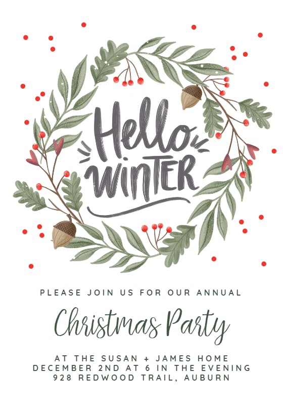 Hello winter - holidays invitation