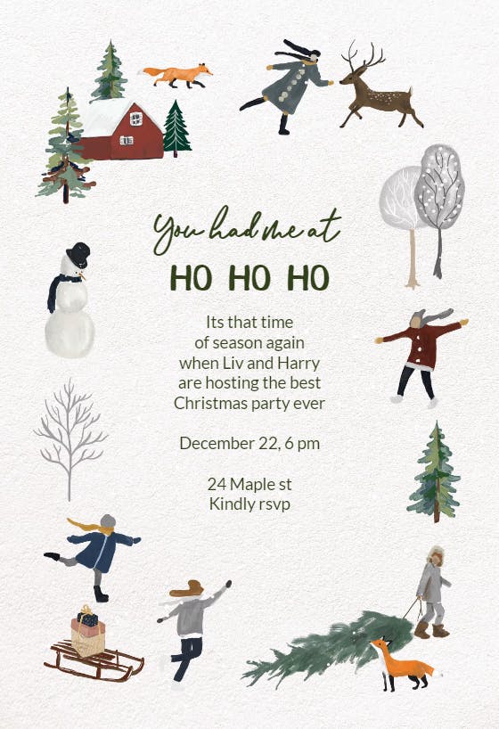 Ho ho ho - christmas invitation