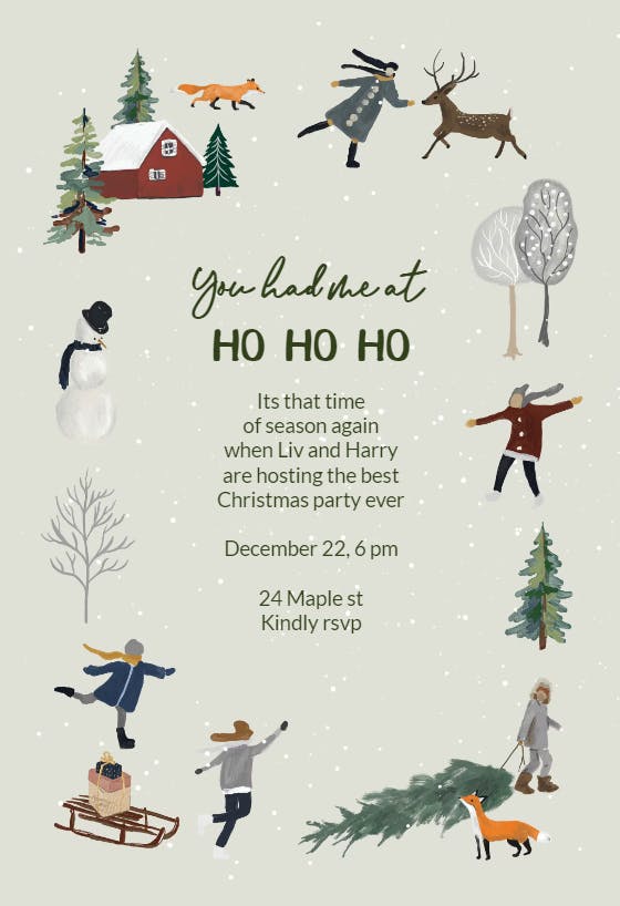 Ho ho ho - christmas invitation
