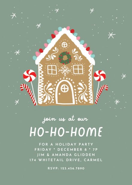 Ho-ho-home - christmas invitation