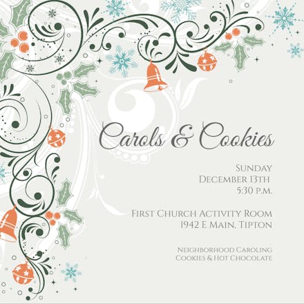 Holiday Bells - Christmas Invitation