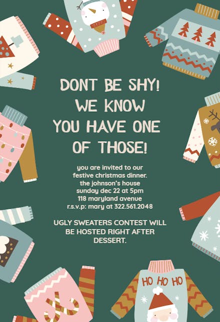 Holiday Catwalk - Invitación Para Día Festivo