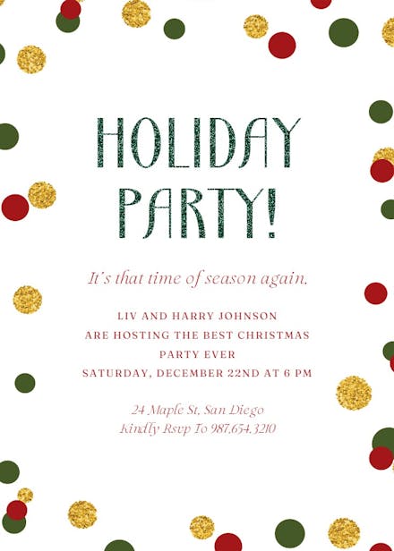 Holiday dots - christmas invitation