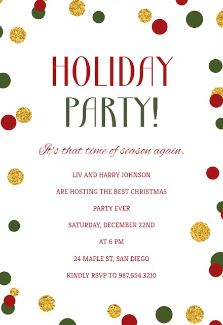 Holiday Dots - Holidays Invitation