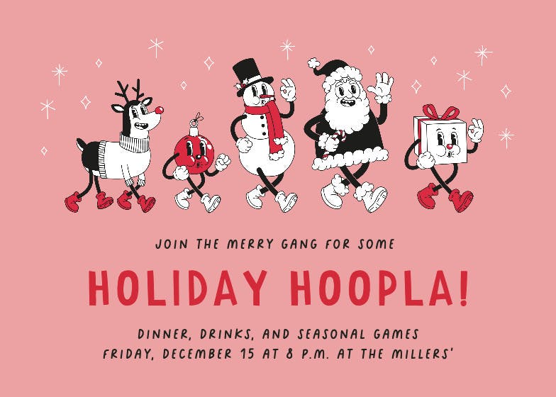 Holiday hoopla - christmas invitation